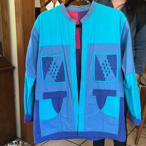 Vintage Color block Reversible blazer
￼